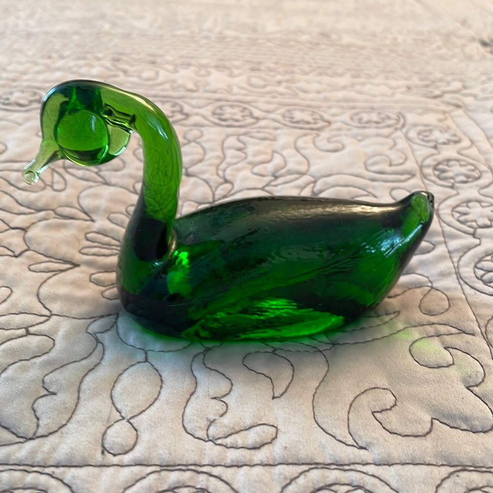 Solid glass swan.